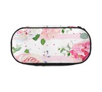 HDTVTV Flores Rosas Rosadas Estuche para lápices, Estuche portátil con Cremallera, Estuche para cosméticos