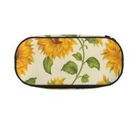 HDTVTV Girasol Dibujado Estuche para lápices, Estuche portátil con Cremallera, Estuche para cosméticos