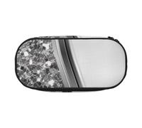 HDTVTV Glamour con Brillo Falso Plateado Estuche para lápices, Estuche portátil con Cremallera, Estuche para cosméticos