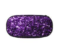 HDTVTV Hermoso Brillo Morado Estuche para lápices, Estuche portátil con Cremallera, Estuche para cosméticos