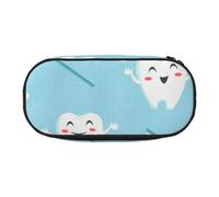 HDTVTV Impresión Azul de un Lindo Dentista e higienista Dental Estuche para lápices, Estuche portátil con Cremallera, Estuche para cosméticos