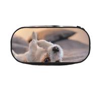 HDTVTV Lindo Perrito Jack Russell Terrier Estuche para lápices, Estuche portátil con Cremallera, Estuche para cosméticos
