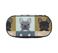 HDTVTV Lindos Bulldogs franceses Estuche para lápices, Estuche portátil con Cremallera, Estuche para cosméticos