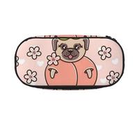 HDTVTV Melocotón Perro Rosa Estuche para lápices, Estuche portátil con Cremallera, Estuche para cosméticos