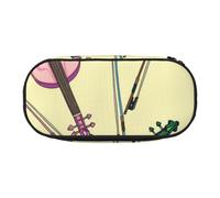 HDTVTV Nota Musical de violín Estuche para lápices, Estuche portátil con Cremallera, Estuche para cosméticos