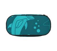 HDTVTV Patrón de Delfines Estuche para lápices, Estuche portátil con Cremallera, Estuche para cosméticos
