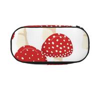 HDTVTV Patrón de Hongos Rojos amanita muscaria Estuche para lápices, Estuche portátil con Cremallera, Estuche para cosméticos