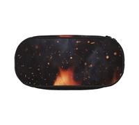 HDTVTV Patrón de Parrilla de carbón en Llamas Estuche para lápices, Estuche portátil con Cremallera, Estuche para cosméticos