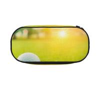 HDTVTV Pelota de Golf Verde con Estampado de Atardecer Estuche para lápices, Estuche portátil con Cremallera, Estuche para cosméticos
