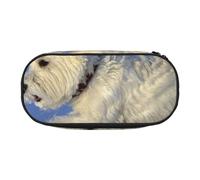 HDTVTV Perros Westie de Invierno West Highland White Terrier Estuche para lápices, Estuche portátil con Cremallera, Estuche para cosméticos