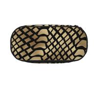 HDTVTV Piel de Animal de pitón Africana Negra Dorada de Safari Sepia Estuche para lápices, Estuche portátil con Cremallera, Estuche para cosméticos