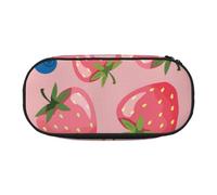 HDTVTV Preciosa Fresa Rosa Estuche para lápices, Estuche portátil con Cremallera, Estuche para cosméticos