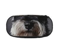 HDTVTV Retrato de Schnauzer Gris Oscuro Estuche para lápices, Estuche portátil con Cremallera, Estuche para cosméticos