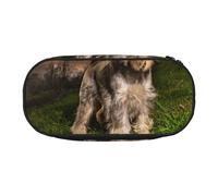 HDTVTV Schnauzer Atardecer Perros Mascotas Montañas Schnauzer Estuche para lápices, Estuche portátil con Cremallera, Estuche para cosméticos