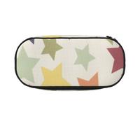 HDTVTV Superficie Colorida de la Estrella Estuche para lápices, Estuche portátil con Cremallera, Estuche para cosméticos