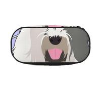 HDTVTV Viejo Perro Pastor inglés Estuche para lápices, Estuche portátil con Cremallera, Estuche para cosméticos