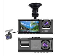 Hduacuge 3 camaras Dash Cam 1080P 2 pulgadas pantalla Dashcam negro controlador grabador para taxi coche DVR cámara trasera universal