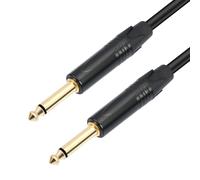 Hduacuge - Cable de guitarra (6,35 mm, 1/4 macho a macho/TRS, cable de audio estéreo equilibrado para guitarra eléctrica, amplificador bajo, mezclador de altavoz de 100 cm)