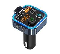 Hduacuge Transmisor FM de Coche Sonido Cargador USB Adaptador de Coche Soporte 42W PD+QC3.0 Retroiluminación LED