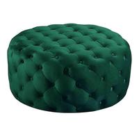 HDUMXNS Luxurious Comfy Plush Footrest Stool,Small Mordern Coffee Table,Round Tufted Velvet Ottoman,End of Bed Bench, For Room Bedroom(Green)