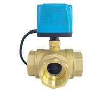 HDWMOJZT Válvula de Agua Inteligente WiFi, válvula de Bola eléctrica motorizada de 3 vías, Interruptor Inteligente de sincronización, aplicación Smart Life Home(1-1/4",L Type)