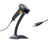 HDWR HD29A Lector códigos de Barras con Soporte, USB, automático | Teclas de función, prefijo y sufijo, lectura manos libres en el soporte, rápido