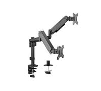 HDWR Marco de Montaje Doble, Soporte de Monitor, 17-32 Pulgadas, Para Monitores, Montado por Resorte, Estándar VESA, Rotación de 180 Grados de Cada Brazo, Montaje Estable, Acero, SolidHand-AS02