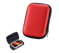 HDXH 1 funda para cartas de juego, portátil, impermeable, caja de almacenamiento de EVA compacta y a prueba de golpes, práctica caja de juego de cartas para accesorios pequeños, cables (rojo)