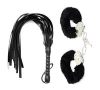 Hdynasty 2 Piezas Multi-Funcional Lucha Fitness Culturismo Uso Defensa Personal Látigo Caballo Látigo Cuero Muñequeras (Negro)