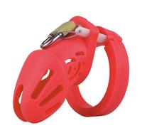 Hdynasty Accesorio de Masaje de Silicona para Hombre, cómodo y Agradable a la Piel Incluye Cinco tamaños de Anillos (Rojo, S)