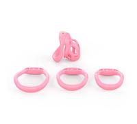 Hdynasty Jaula de protección específica para Hombres incorporada con pequeño Cilindro de Cierre Invisible y 4 mosquetones fijos (40mm/45mm/49mm/52mm) (Rosa, XXS)