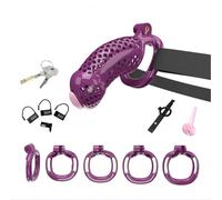 Hdynasty Jaula de resina que se puede llevar puesta para el entrenamiento de la fuerza, ligera y tridimensional, pesa aproximadamente 170 gramos (violeta, XL-1)