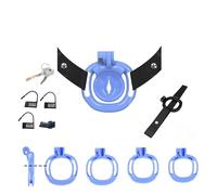 Hdynasty Mini Jaula de Resina Plana Positiva y Negativa Wearable Dispositivo de Fitness y Culturismo para Hombres con 1 Banda Elástica de Asistencia + 4 Anillos de Arco Fijo (Azul, XX-1)