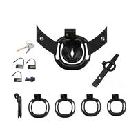 Hdynasty Mini Jaula de Resina Plana Positiva y Negativa Wearable Dispositivo de Fitness y Culturismo para Hombres con 1 Banda Elástica de Asistencia + 4 Anillos de Arco Fijo (Negro, XX-1)