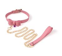 Hdynasty Rosa PU Cuero Ajustable Arco Collar, Exquisito y de Moda