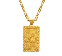 Hdyrpex Collar con colgante de profeta Mahoma Alá para mujeres y hombres, musulmán, árabe islámico, collar con colgante de acero inoxidable Ahmed