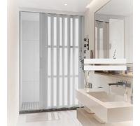 HDYZJQ Puertas Plegables Puerta Retráctil Tipo Acordeón Blanca/Separador De Ambientes, Puertas Corredizas Plegables Modernas para Balcón, Porche Y Pasillo(190X203cm (75x80in))