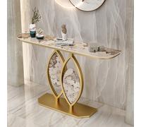 HDZNDH Consola Recibidor Estrecha De Piedra Sinterizada, Recibidores De Entrada con Estructura De Hierro Forjado, Mesa Decorativa para Pasillo, Montaje Sencillo, para Salón, Vestíbulo U Oficina