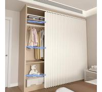 HDZNDH Cortinas con Riel Deslizante Plegables Multifuncionales Personalizadas, Cortina Magnética Opaca Estilo Acordeón, Cortina Plegable Sin Taladrar Cortinas De Estantería, para Cocina, Dormitorio