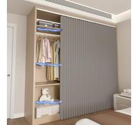 HDZNDH Cortinas con Riel Deslizante Plegables Multifuncionales Personalizadas, Cortina Magnética Opaca Estilo Acordeón, Cortina Plegable Sin Taladrar Cortinas De Estantería, para Cocina, Dormitorio