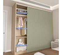 HDZNDH Cortinas con Riel Deslizante Plegables Multifuncionales Personalizadas, Cortina Magnética Opaca Estilo Acordeón, Cortina Plegable Sin Taladrar Cortinas De Estantería, para Cocina, Dormitorio