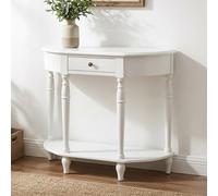 HDZNDH Mesa Consola De Entrada De Madera Maciza, Consola Moderna con Cajones Y Estante Abierto, Mesa Auxiliar Semicircular, Compacta para Pasillo, Sala De Estar, Recibidor Y Entrada