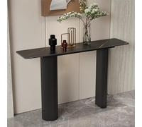 HDZNDH Recibidores De Entrada Moderna, Consola Recibidor con Encimera De Piedra Sinterizada, Mesa Estrecha para Sofá con Base De Doble Columna Metálica, para Pasillo Salón