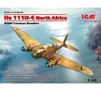 He 111h-6 North África, WWII German Bomber 1:48 Plástico Modelo Kit Icm