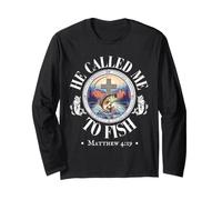He Called Me to Fish Christian Bass Fishing Matthew 4:19 Manga Larga