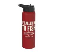 He Called Me to Fish Faith Bass Fishing Christian Matthew Stainless Steel Insulated Water Bottle