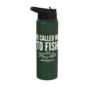 He Called Me to Fish Faith Bass Fishing Christian Matthew Stainless Steel Insulated Water Bottle