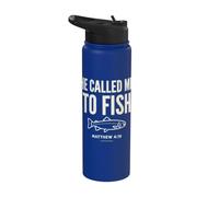 He Called Me to Fish Faith Bass Fishing Christian Matthew Stainless Steel Insulated Water Bottle