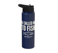 He Called Me to Fish Faith Bass Fishing Christian Matthew Stainless Steel Insulated Water Bottle