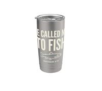 He Called Me to Fish Faith Bass Fishing Christian Matthew Vaso térmico de acero inoxidable de doble pared